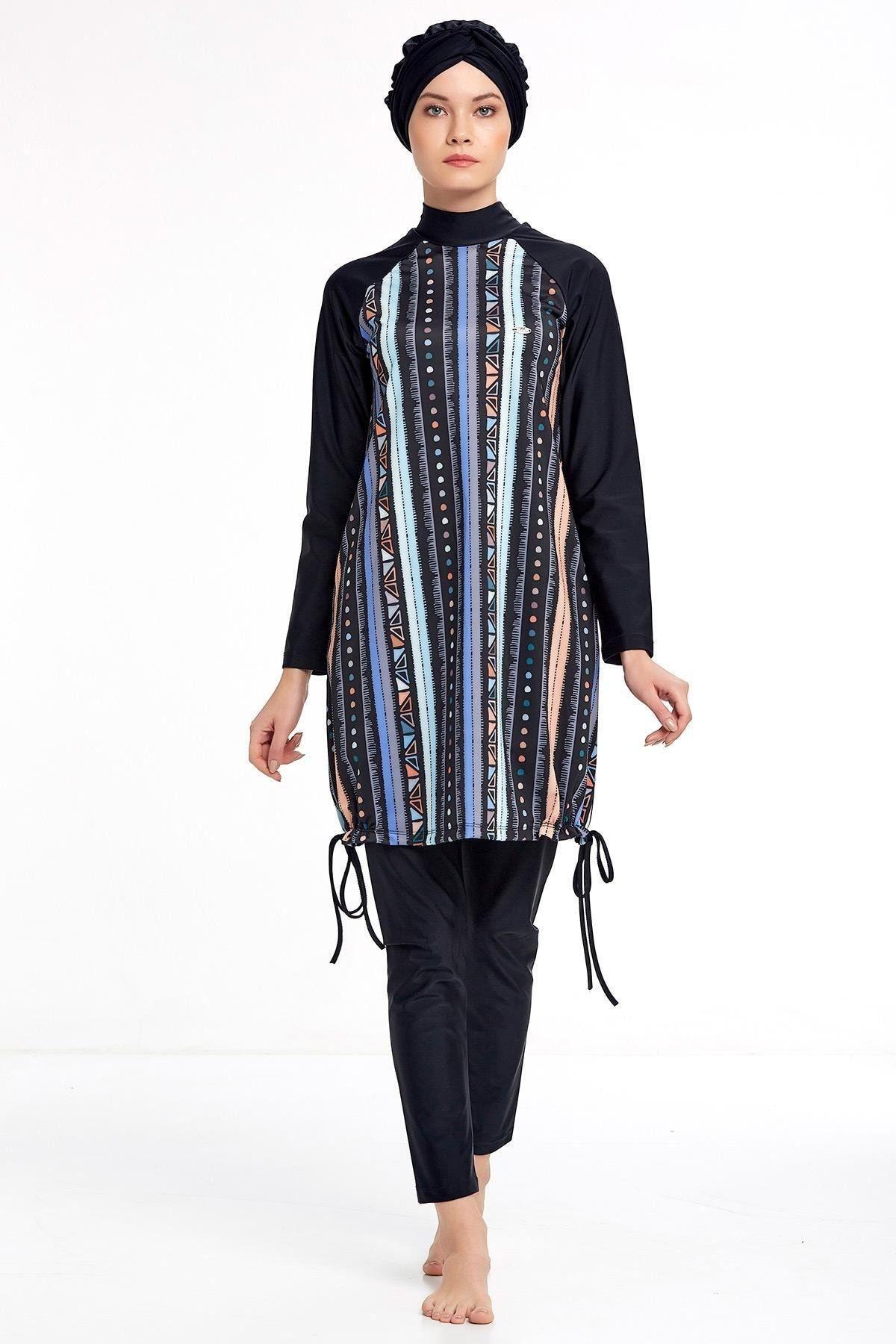 

Жіночий мусульманський скромний ісламський повне покриття Burkini Beach Swimwear Costume Swimwear Hijab Beachwear Swimsuit 2XL