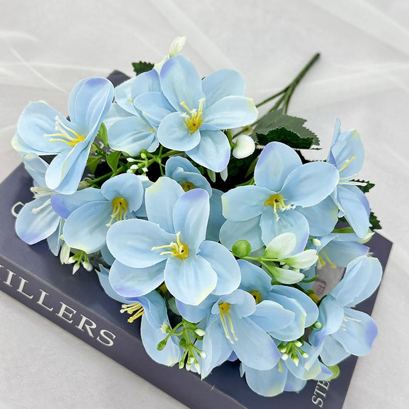 

Flower Artificial Lily Wedding Hotel Restaurant Decoration Photography Props Light Blue