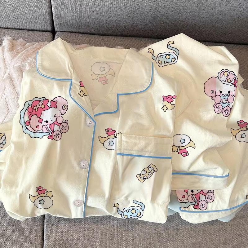 High-Value Bunny Style Cute And Sweet Spring And Autumn Long-Sleeved Pajamas Women'S Loungewear Two-Piece Set