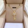 Cat Key Zircon Light Luxury Temperament Gorgeous Full Diamond Necklace Female Versatile Collarbone Chain Titanium Steel Chain