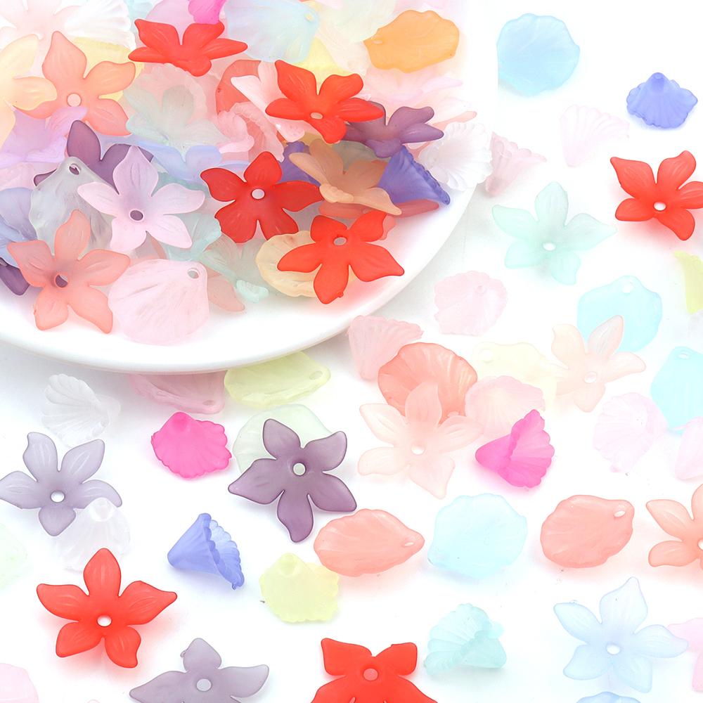 100pcs/lot Candy Color  Acrylic Beads Colorful Multi-shaped Loose Spacer Beads for Necklace Bracelet Jewerly Making Accessories