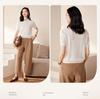 2024 Autumn Women's Cashmere Half-Button Slimming Sweater with Korean Style Five-Point Sleeves