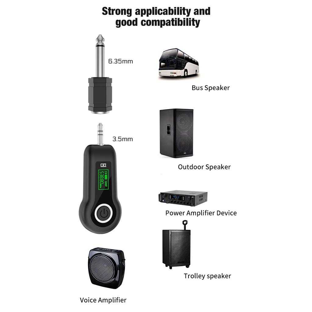 Portable Wireless Microphone System 2.4G Wireless Headset Mics with Receiver Headset Microphones for Amplifier Speaker Teaching