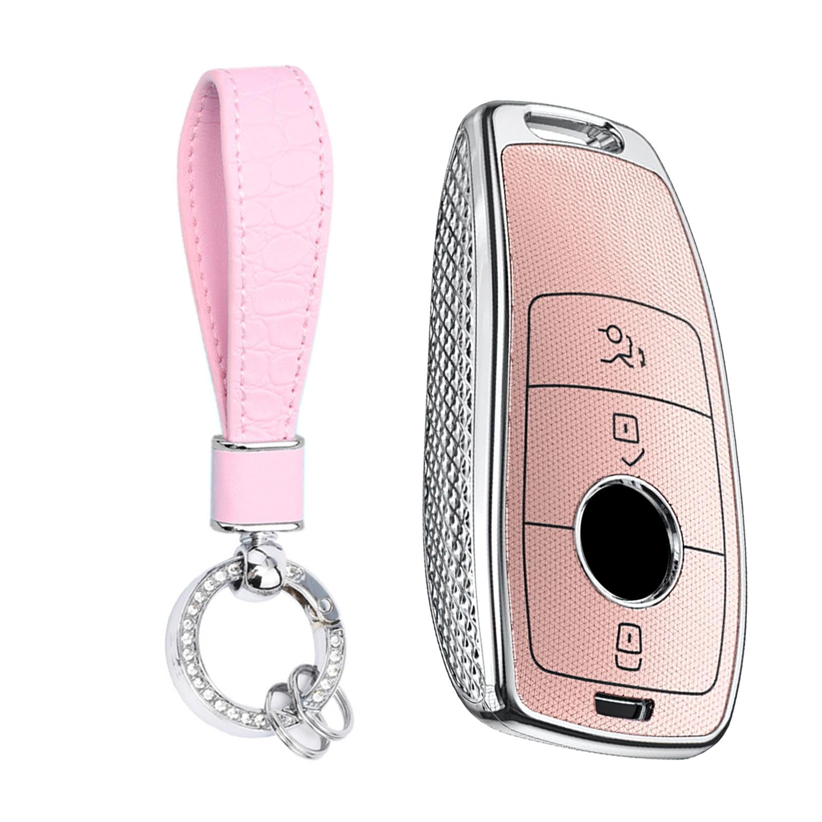 

[TECART] Mercedes Exclusive Key Case, Key Cover, Key Holder, Smart Key Case, Compatible with розовый