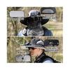 (Khaki) Sombrero Con Ventilador Solar, Wide Brim Sun Hat with 2 Solar Fan For Outdoor