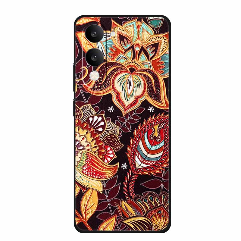 3D Emboss Case For Vivo iQOO Z10 Lite Phone Case Coque Flowers Silicone Soft Back Cover For Vivo Y29S Y29T Y19s GT 5G Case Funda