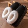 **Autumn Winter Cotton Slippers Women Indoor Home Plush Warm Couple Outdoor Wear Thick Sole Wear-Resistant Fuzzy Slippers Men**
