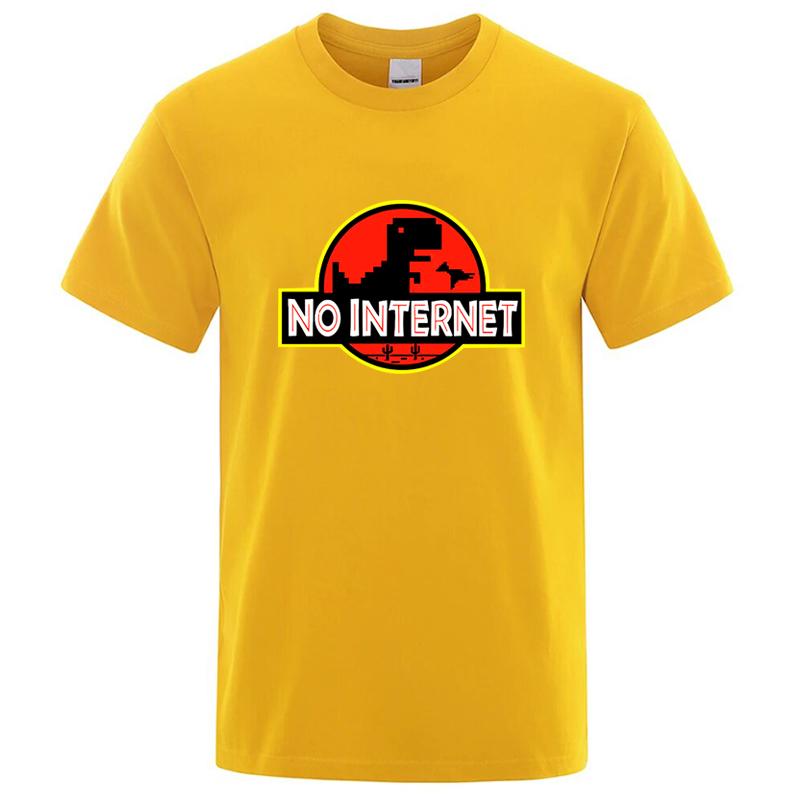 Men's High Quality100% Cotton Funny Dinosaur Print Summer T Shirt Loose O-neck  For Men Tshirt Short Sleeve T-shirt Male Tee Top