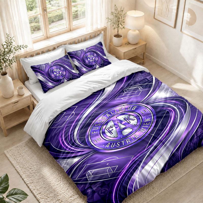 Bedding Set 1 Duvet Cover 2 Pillowcases Austria Wien FC Print Bedroom Home Decoration