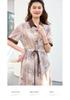 26 year new summer shirt collar with Chinese style high-end feeling, short sleeved skirt, waist cinching versatile mid length skirt, dress