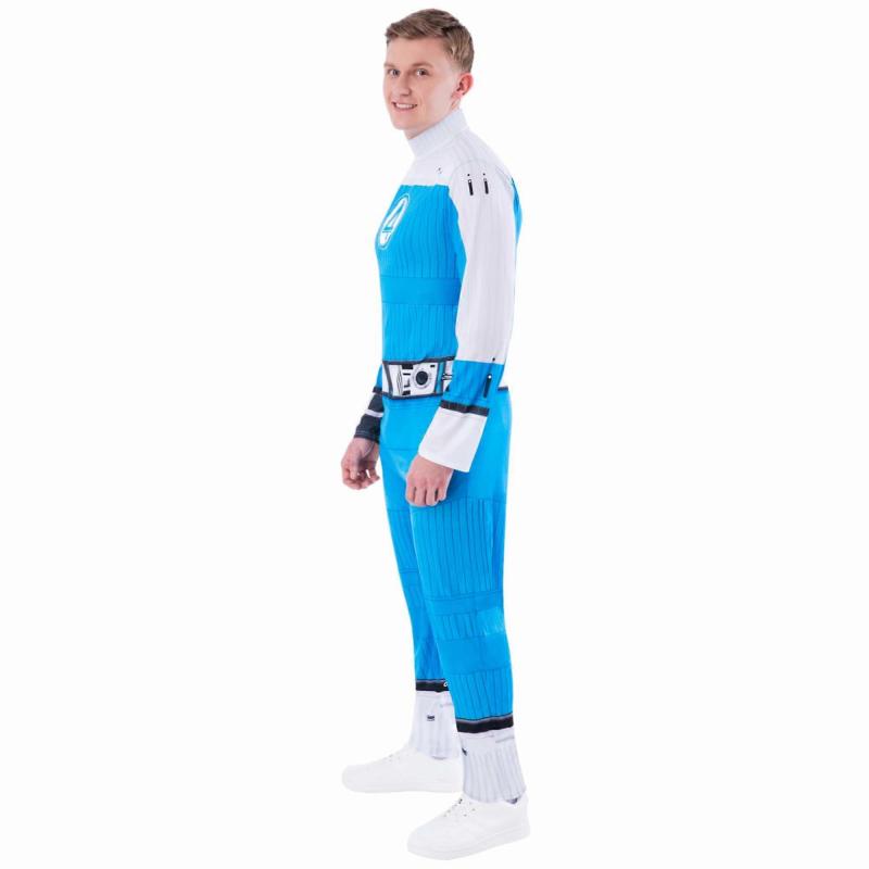 Human Torch The Fantsatic 4 Marvel Superhero Fancy Dress Up Adult Mens Costume