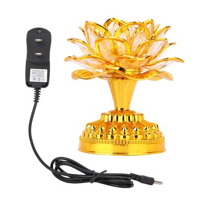 Lampe LED Lotus Lampe Bouddha Dorée avec 36 Chansons sans Pile