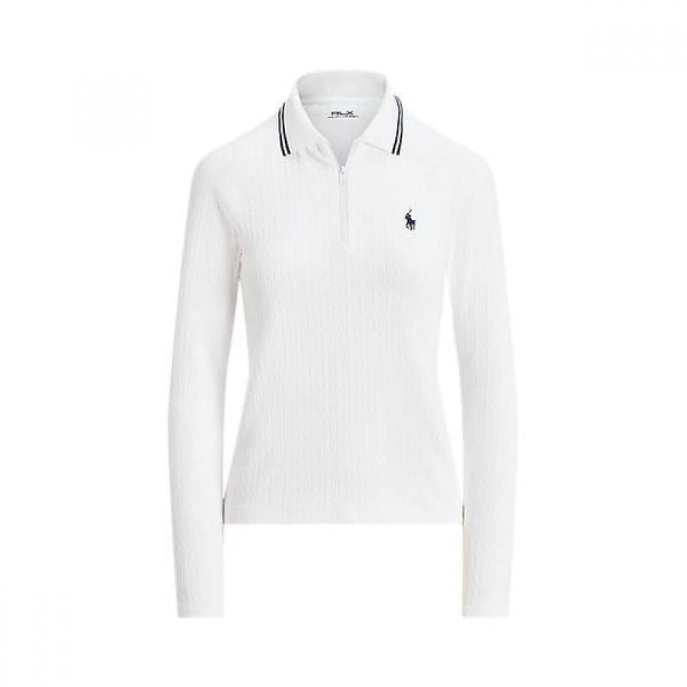 Polo Golf Women Cable Quarter Zip Long Sleeve Polo  Wmxgkninc020286100 