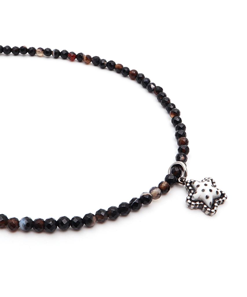 Polalita Black Cut Dot Star Slim Necklace (Plt-Nl-060_Bk)