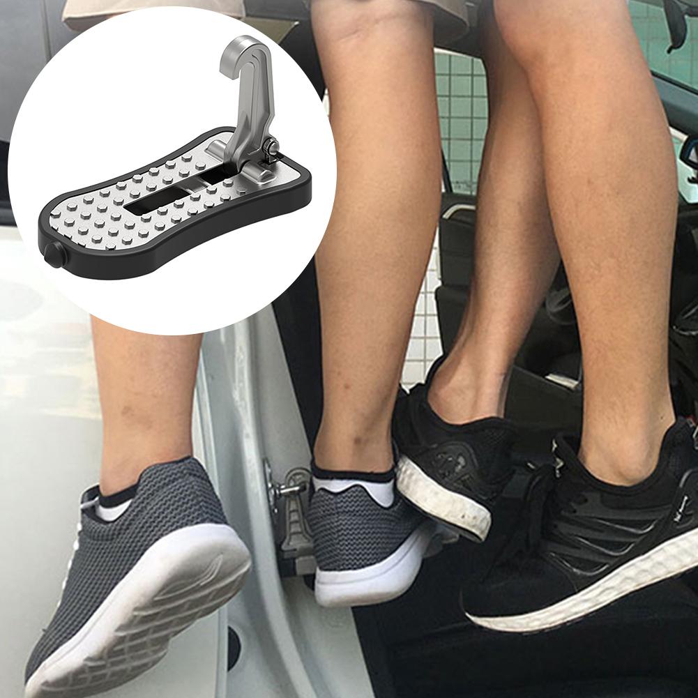 Universal Folding Car Door Step Latch Hook Step Mini Auxiliary Foot Pedal Aluminium Alloy Safety Hammer For Jeep Car Accessories