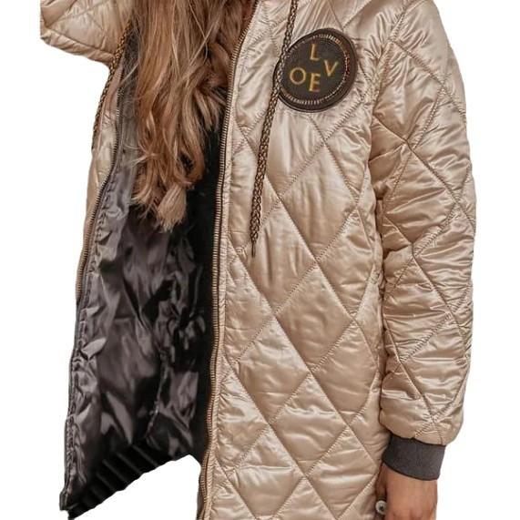 2025 Winter New Hooded Cotton Clothes Medium and Long Cotton Clothes
