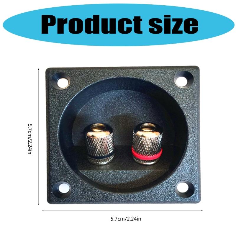 Silver Coppers Speaker Terminals Connectors Square Box with 2 Banana Gildeds Subwoofer Stereoes Plug Spring Cup Connection