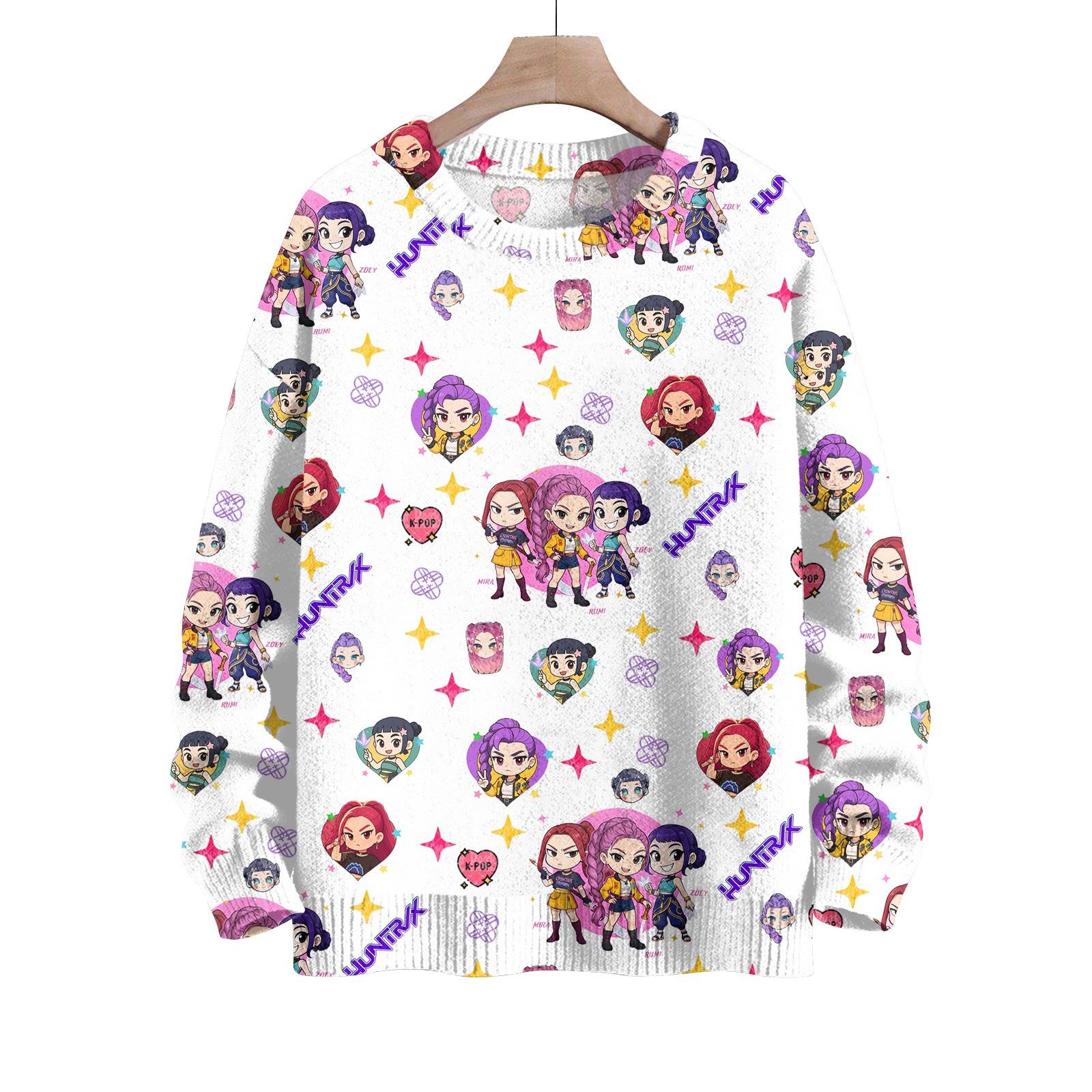 

Свитшоты для женщин Вязаный свитер Милая рубашка Осенний круглый вырез Пуловер Топы XXL белый