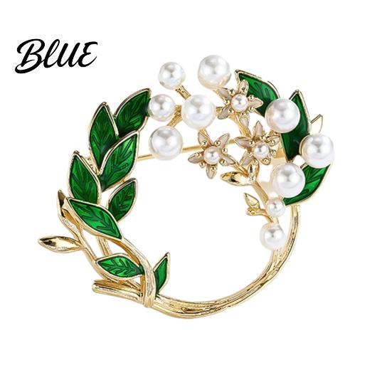 Long-lasting Brooch Women Sparkling Rhinestones Imitation Pearl Flower Shape Lapel
