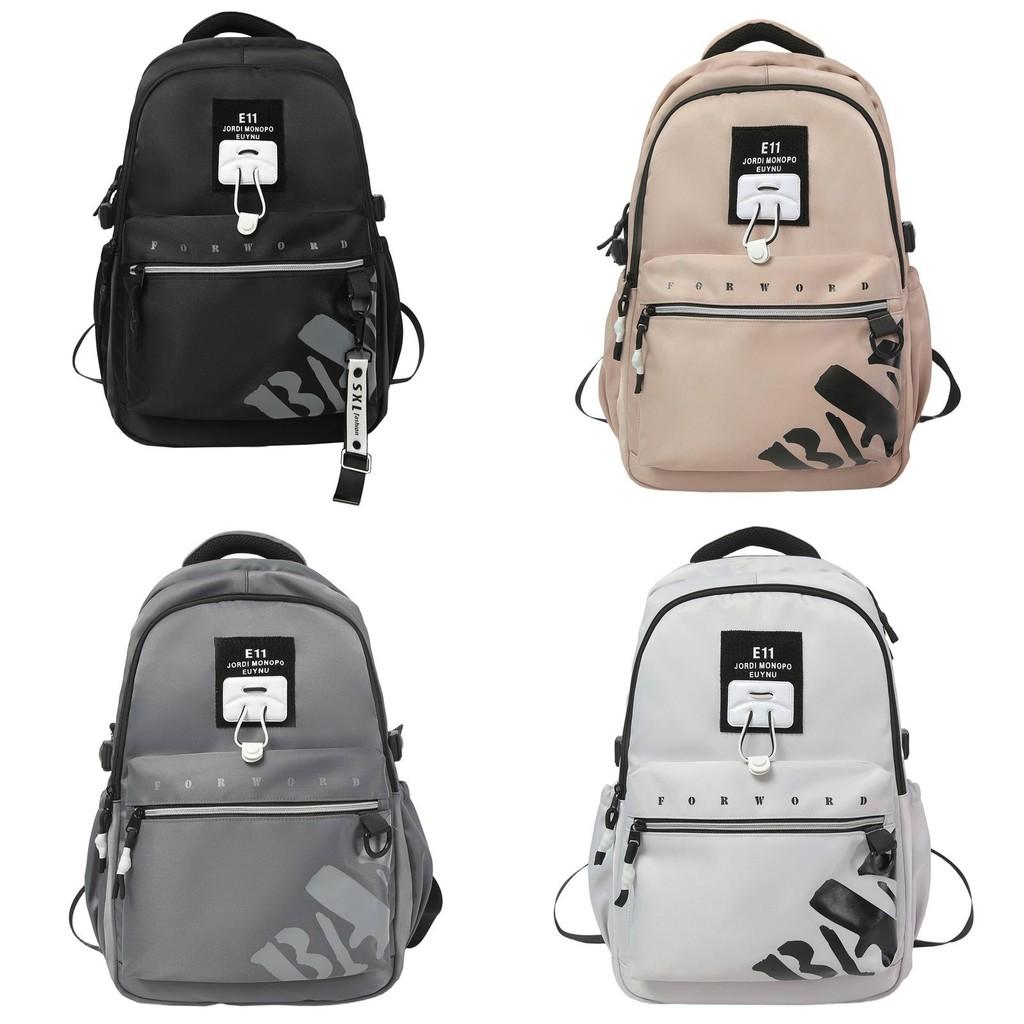 Casual Nylon Backpack With Large Capacity And Letter Printing Design For Daily