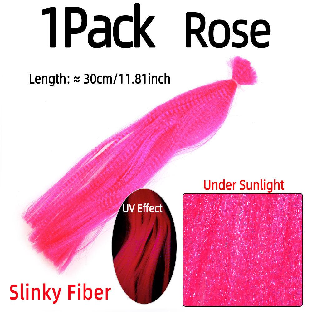 Bimoo Kinky Soft Synthetik Fliegenbinden Streamer Faser Köder Fisch Bleikopf Jig Bindematerial Rosa Chartreuse Rot Orange Gelb