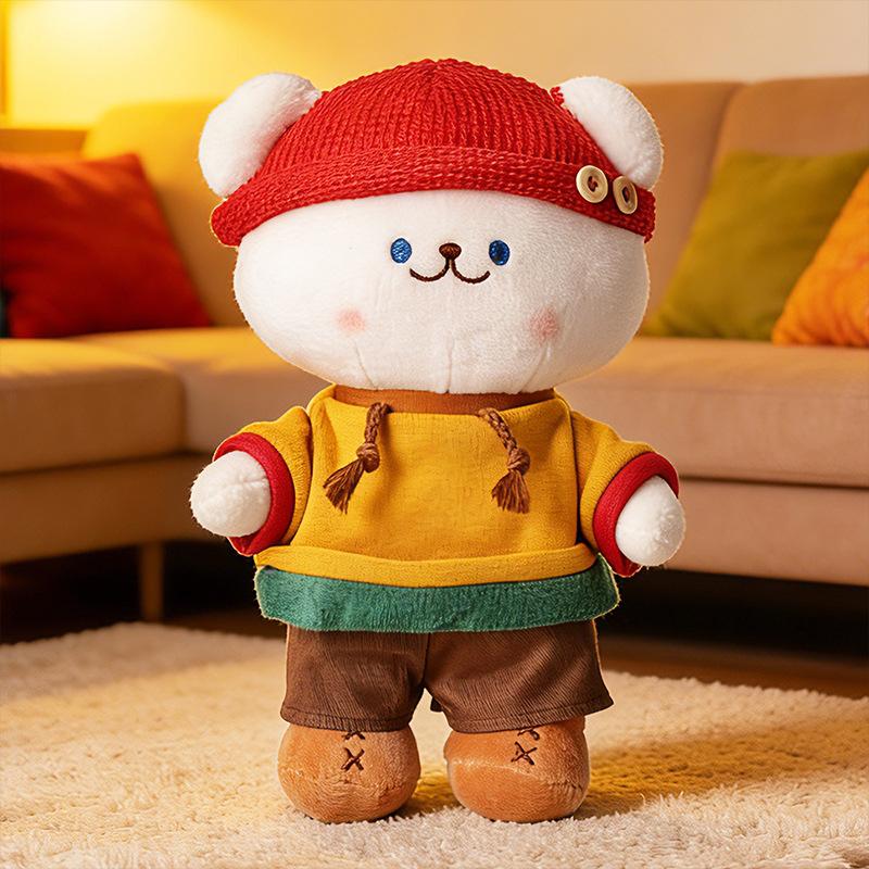 Winter Outfit Bear Plush Doll, Cute Stuffed Toy Ornament
