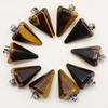24pcs Natural Stone Reiki Pendulum Divination Pendant Amethyst Quartz Crystal Agate Suitable for DIY Necklace Jewelry Pendant