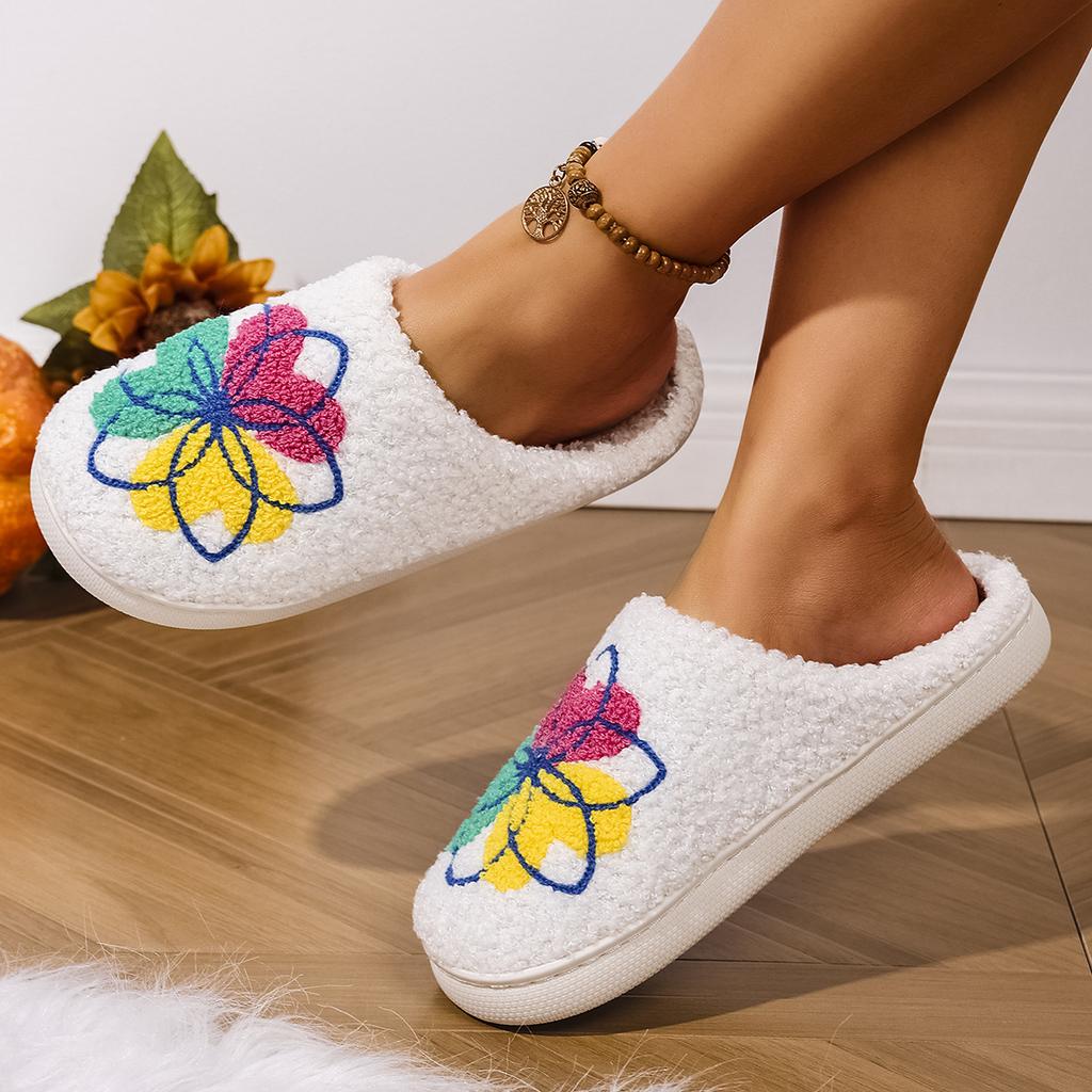 Fashion Autumn Winter New Animal Print Cute Women's Plush Slippers Daily Leisure Walking Comfortable and Warm Couple Oversized Slippers