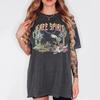 Eagle Western EleUnisext FREE SPIRIT Printed Tshirt Retro Hip Hop Style Top Comfortable Loose Short Sleeve Womens Tshirt