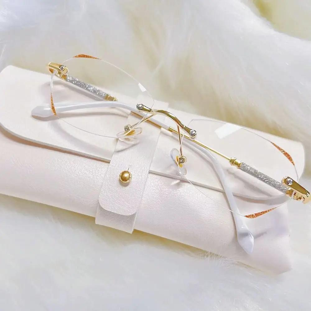 Portable Shiny Diamond Myopia Glasses Ultra Light Frame Eye Protection Anti-Blue Light  Eyeglasses