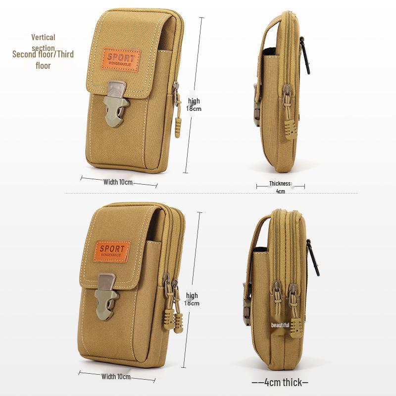 Men's Trendy Multifunctional Leather Phone Belt-Loop Pouch: Waist Bag and Tool Holder for Construction Site Work