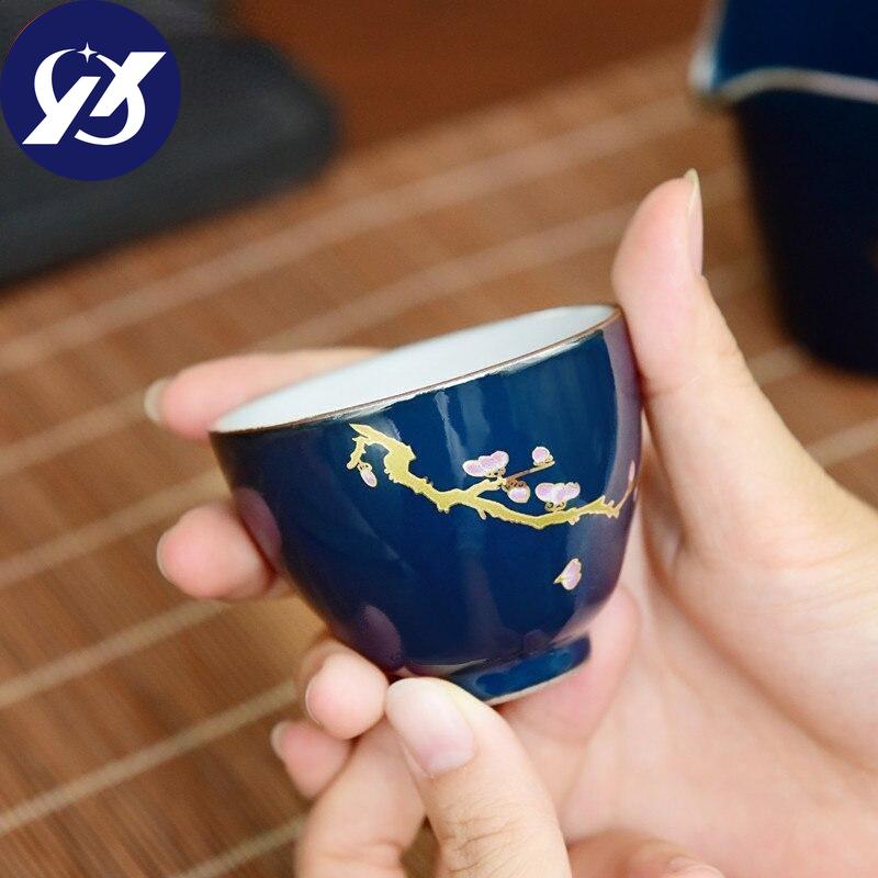 Indigo Handmade Teacup Home Personal Master Cup Hand Painted  Drinkware 60ml