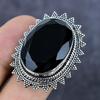 Schwarzer Spinell Edelstein Handgefertigt 925 Sterling Silber Schmuck Ring Größe 7 A4u46