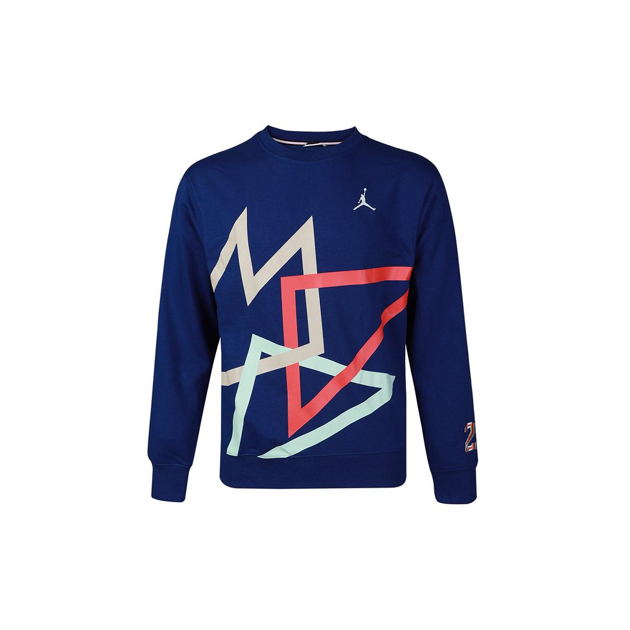 Jordan Sweatshirts Men s Shen Royal Blue Crew Neck Moderate Regular CZ5468-455 L