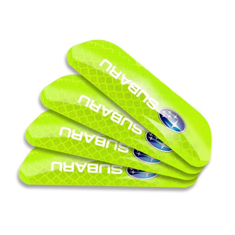 4PCS Car Door Safety Warning Reflective Mark 3D Sticker Car Accessories For Subaru WRX STI Forester Tribeca Levorg Impreza XV Outback