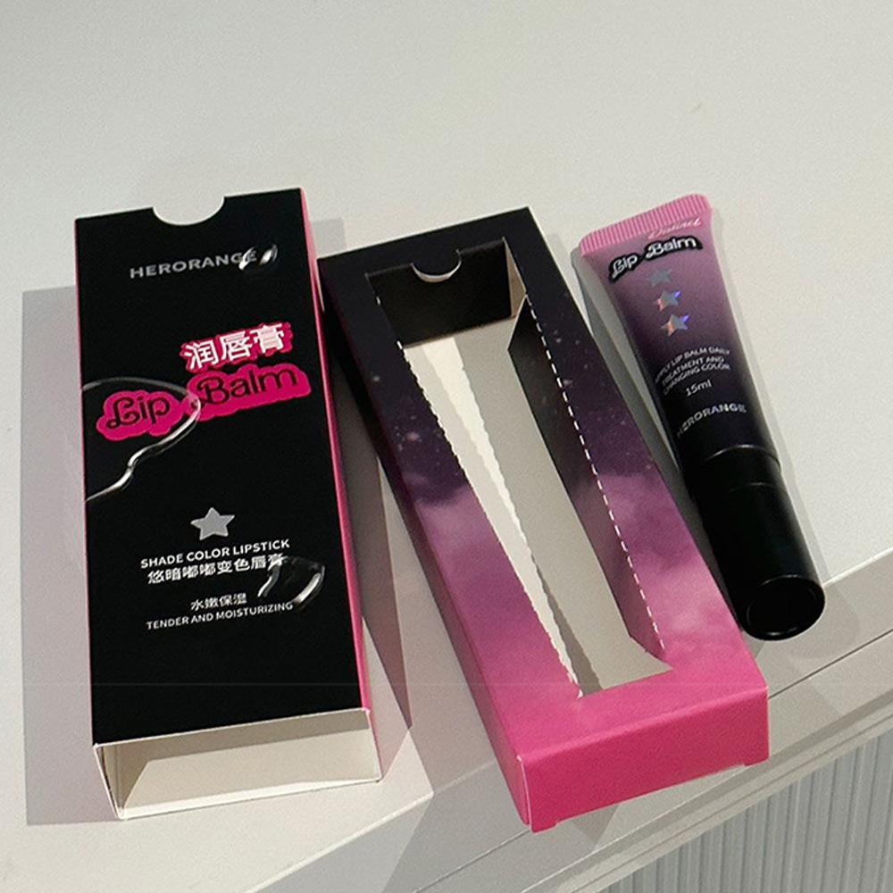 HERORANGE Balsamo per labbra che cambia colore, magico balsamo per labbra che cambia colore, idratante a lunga durata con testina massaggiante in metallo