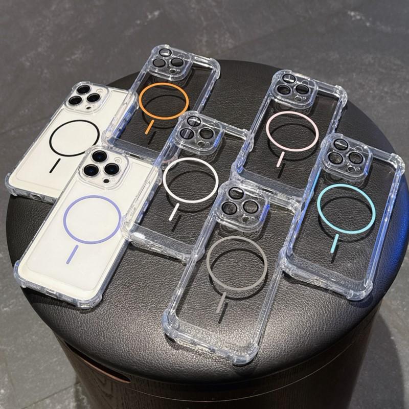 Luxury Clear Shockproof For Magsafe Case for iPhone 11 12 13 14 15 16 Pro Max Plus Magnetic Soft Bumper Hard Acrylic Back Cover