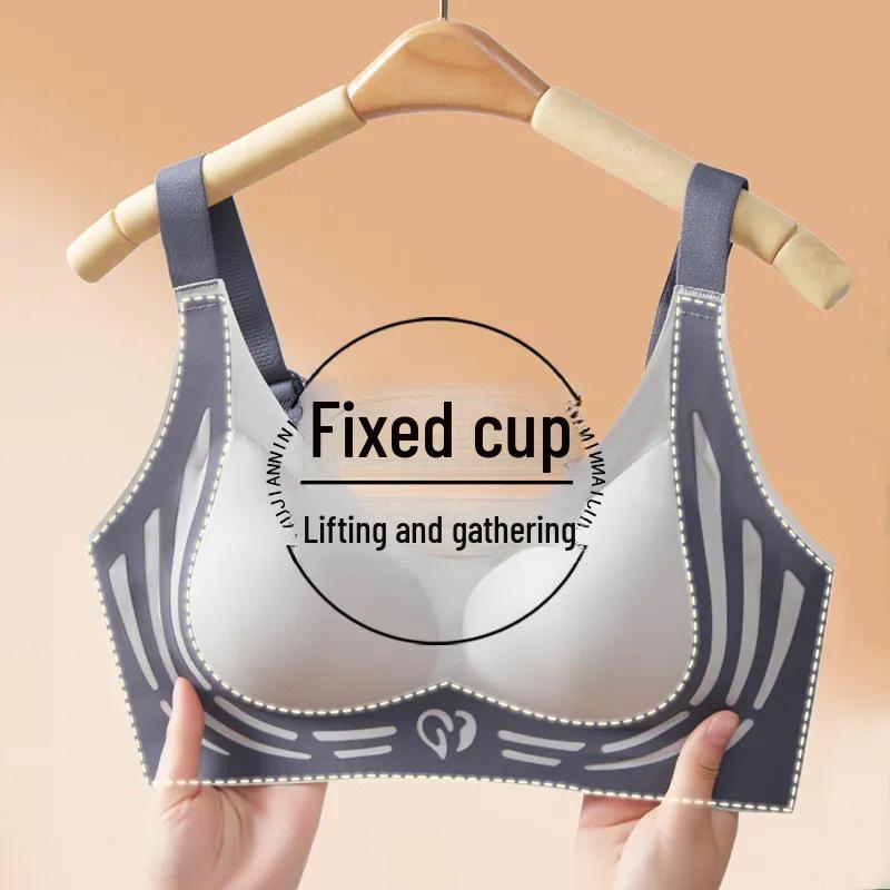 

Seamless Sports Bra: Lift & Support for Small Chests, Prevents Sagging & Side Breasts 2XL [140-160 jin] синій