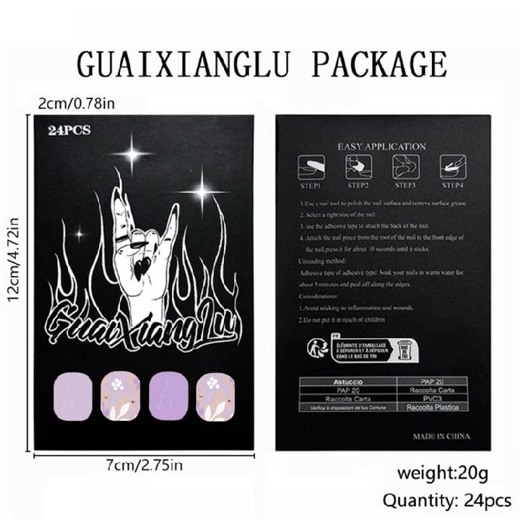 Square Nail Tips Flower Fake Nail Glues On Nail Stick On Nail Press On Nail Artificial False Nail for Womens and Girls