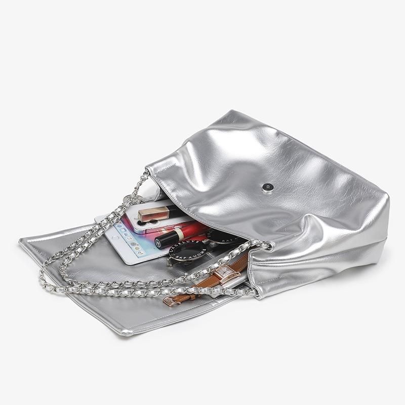 Pendeln zur Arbeit Vielseitige Damenhandtasche mit großem Fassungsvermögen Einfache einfarbige Mode-Umhängetasche Hochwertige Ketten-Handtasche