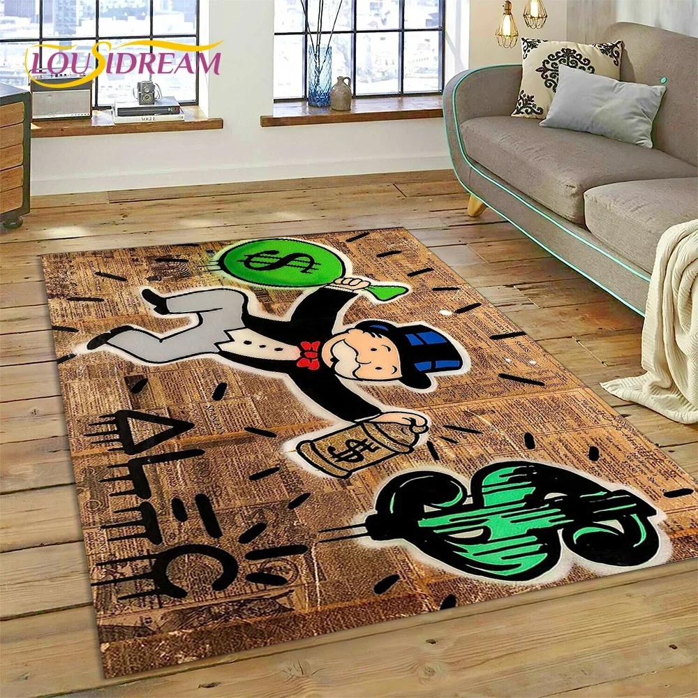 Game Dollar Monopoly Cartoon Money Carpet Rug for Bedroom Living Room Home Sofa Decoration,Children Game Large Decor Floor Mat