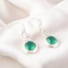 Green Emerald Gemstone 925 Sterling Silver Handcrafted Drop & Dangle Earrings CE-14-12