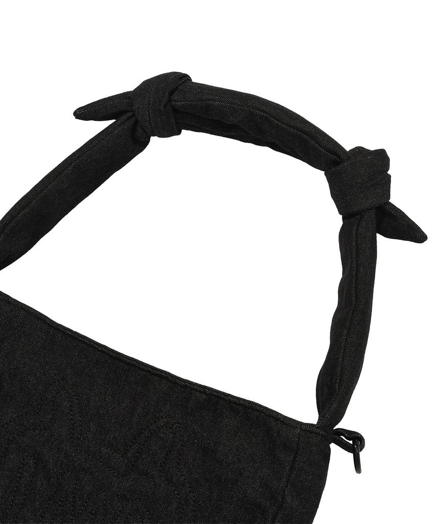Lmr Stitch Point Denim Padded Crossbody Bag Navy