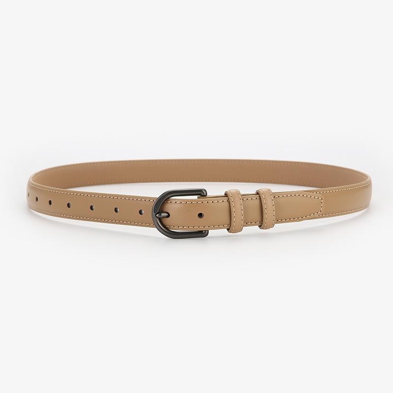 Women's Designer Versatile Black Leather Belt - Genuine High-Grade Cowhide, Unisex, Perfect for Jeans.