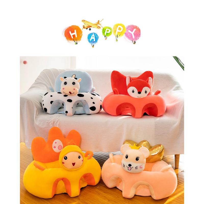 Cute Baby Sofa Support Seat Cover Plush Chair Learningto Sit Feeding Chair Comfortable Toddler Nest Puff Washable Without Filler