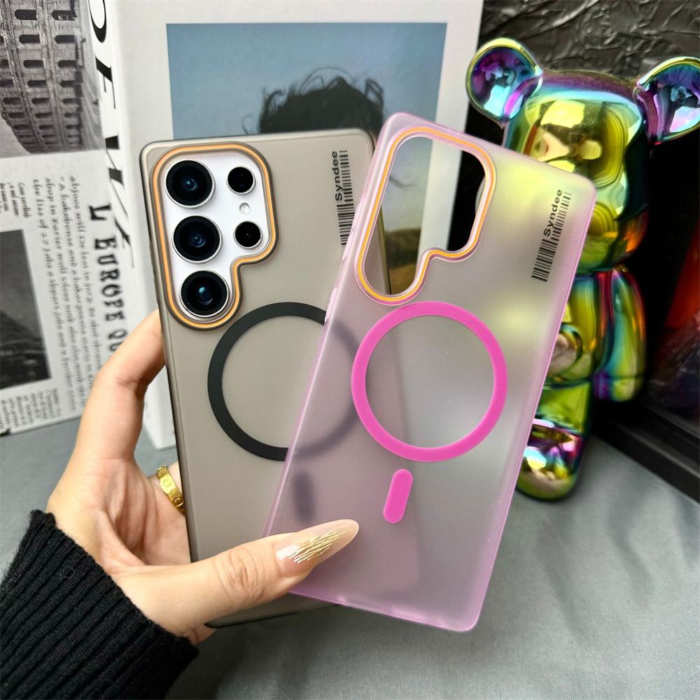 

Translucent Matte Hard PC Phone Cases For Samsung Galaxy S25 S24 S23 S22 Ultra S21 Plus S20 FE Case For Magsafe Magnetic Cover Galaxy S23+