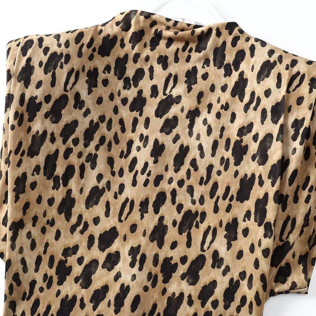 European and American Style Leopard Print Sleeveless Slim Fit Dress - Spring/Summer Collection