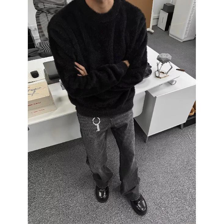 

Весна 2024 мужской свитер пэчворк разных цветов приятная для кожи ткань модный универсальный топ повседневная рубашка с длинными рукавами XL чёрный