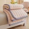 Soft Padded Winter Coral Fleece Mattress Pad with Plush Velvet Quilted Cover