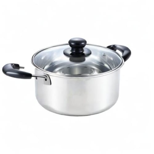 Yoshikawa CookLook II SJ2185, 22cm, Induction Compatible, Silver Stainless Steel Deep Pot, Made in Japan
